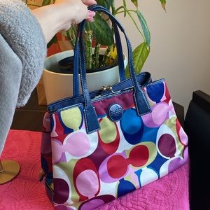 Vintage multi colors Coach purse